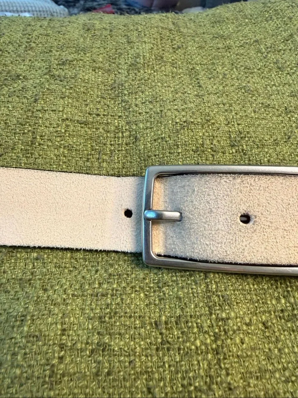 Rag & Bone Bone Rustic Suede Long Silver Buckle Mens Belt sz L